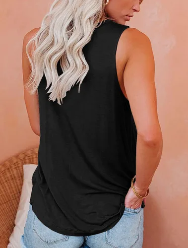 Vista 36 de JAWINT Camisetas casuales sin mangas para mujer, cuello redondo, sin mangas, holgadas, holgadas