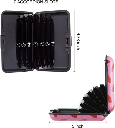 Vista 4 de Kaabao Soporte para tarjetas de crédito, cartera de metal para tarjetas de bloqueo RFID, mini funda rígida de aluminio delgada para tarjetas