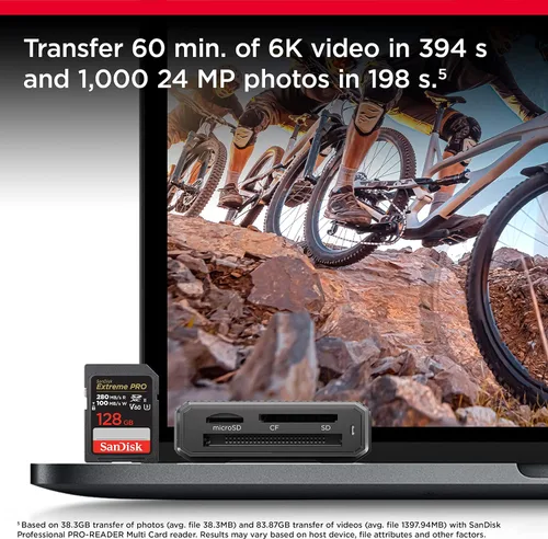 Vista 4 de SANDISK Tarjeta de memoria SD Extreme PRO de 512 GB, velocidades de lectura
