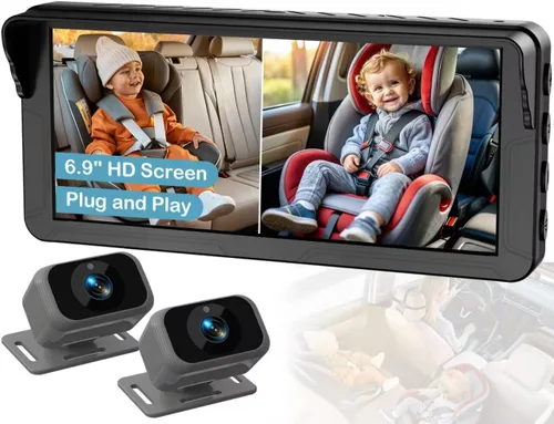 Vista 10 de Cámara HD 1080P de visión diurna y nocturna para bebé, fácil de instalar, cámara de asiento de coche de gran angular de 150° para visión completa