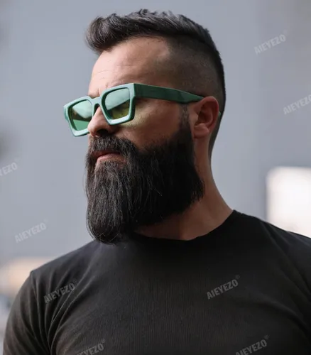 Vista 97 de AIEYEZO Gafas de sol cuadradas para mujeres y hombres, gafas de sol cuadradas con montura gruesa, estilo de diseñador simple