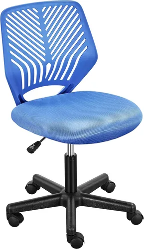 Vista 14 de Topeakmart Silla de oficina sin brazos, silla de estudio de computadora giratoria ajustable de malla para espacios pequeños, color negro