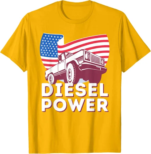 Vista 32 de Diesel Power American Flag - Camiseta de camioneta de mecánico diésel, Negro, S