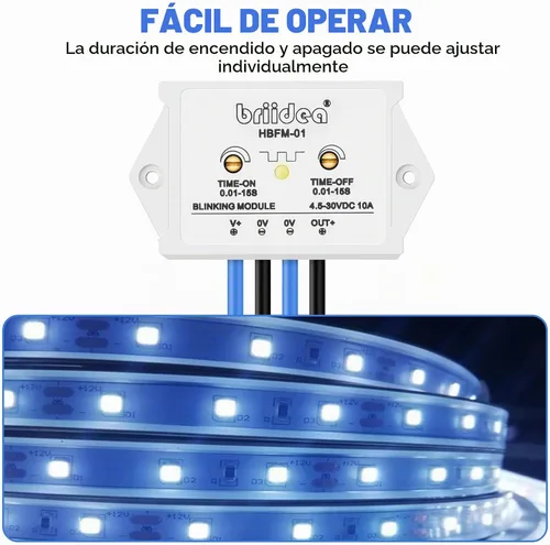 Vista 3 de Briidea Módulo de Parpadeo Intermitente de 10 Amperios DC 4.5-30V Adecuado para Varias Lámparas de Advertencia, Impermeable