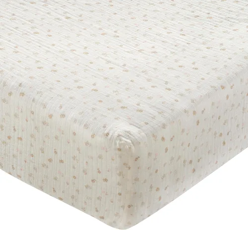 Vista 14 de Lambs & Ivy Signature Bunny Hop - Sábana bajera ajustable para cuna de algodón orgánico