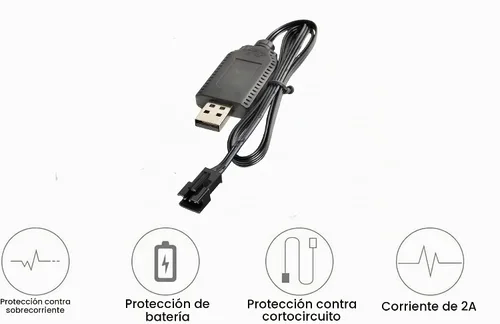 Vista 6 de Aliwisdom Cable universal de cargador de batería RC con enchufe SM-3 Pin para batería Lipo de 7.4V 2S, compatible con RC