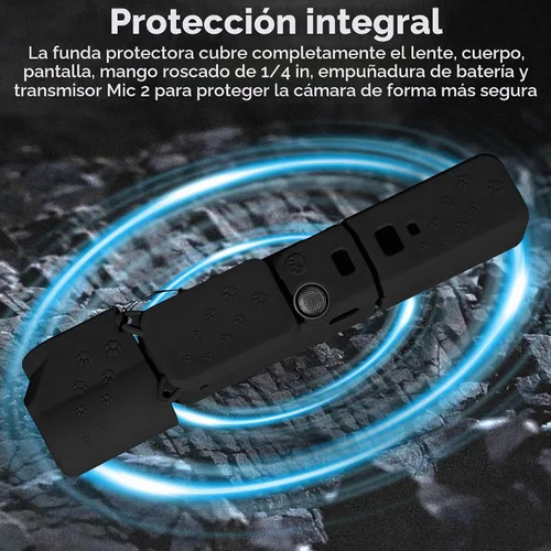 Vista 3 de Funda de silicona Pocket 3: Funda protectora Protector de lente compatible con cámara Vlogging DJI Osmo Pocket 3 Creator Combo Accesorios (negro)