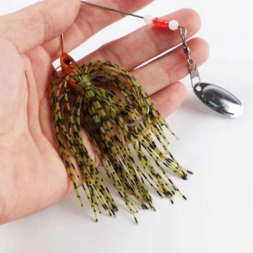 Vista 4 de 6 cebos giratorios para lubina, cebos giratorios para pesca de lubina, trucha, salmón, metal duro, spinnerbaits