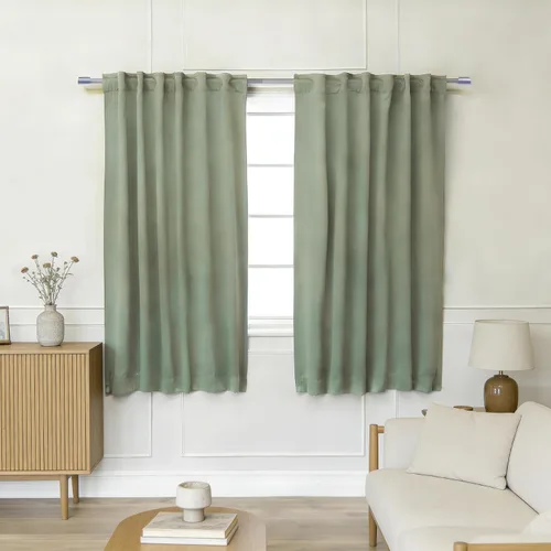 Vista 44 de Best Home Fashion Paneles de cortinas opacas de alta calidad, con aislamiento térmico sólido, cortinas opacas para tratamiento de ventanas