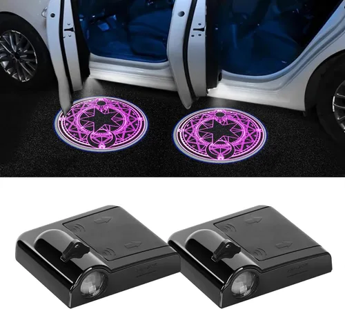Vista 11 de Zufoty 2PCS Luces Proyectoras para Puertas de Automóvil, Proyector de Logo LED para Puerta de Automóvil, Luz LED Inalámbrica de Cortesía, Luces