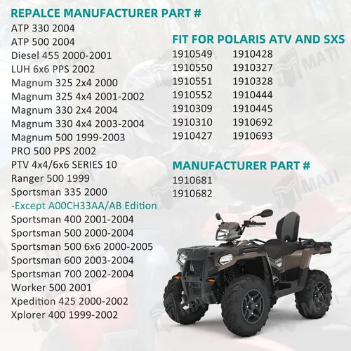 Vista 2 de Pinza de freno delantera izquierda y derecha para Polaris ATV Sportsman 335 400 500 600 700 Sportsman 500 6X6 Magnum 330 500 Magnum 325 2X4 4X4