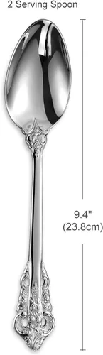 Vista 2 de KEAWELL Cuchara grande de servicio de 2 piezas, acero inoxidable 18/10, cuchara de servir fina y grande, cucharada resistente, apta para Plateado