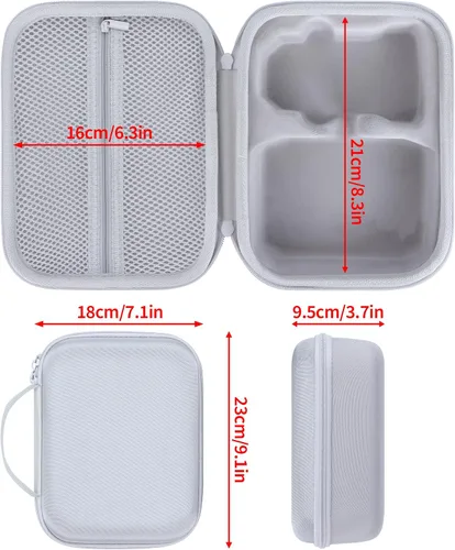 Vista 8 de Estuche de almacenamiento compatible con accesorios DJI Mini 4K Dron, con protectores de hélice y cubierta de palanca de control (gris)