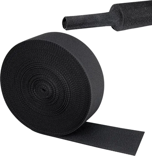 Vista 38 de Tubo de tela trenzada termorretráctil 2 en 1, ajuste ideal para manguera/cable/alambre de forma irregular (1-1/8 pulgadas, 14 pies)