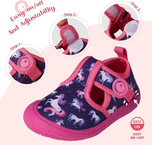 Vista 3 de SEEKWAY Zapatos de agua para niños y niñas, secado rápido, antideslizantes, calcetines acuáticos, para playa, piscina, natación, deportes, sandalias