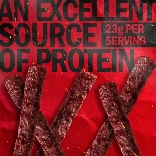 Vista 4 de Jack Link's Carne de Res en Filete, Original - Snacks de Proteína, Snack de Carne con 23g de Proteína, Hecho con 100% Carne, Envase a Granel