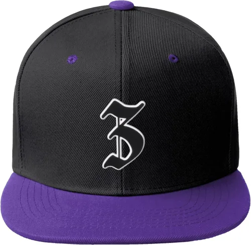 Vista 228 de Daxton Gorra clásica con visera de billete plano con letras del alfabeto inglés antiguo de la A a la Z