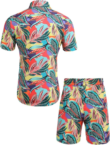 Vista 3 de Daupanzees - Camisa hawaiana de manga corta con botones para hombre