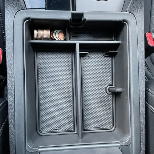 Vista 4 de Bandeja organizadora de control central para Honda Pilot 2023 2024, pasamanos de consola central automática, caja de almacenamiento de privacidad