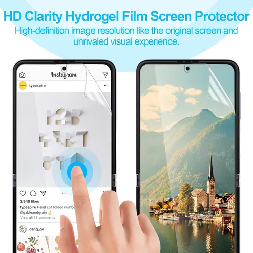 Vista 3 de Paquete de 2 protectores de pantalla para Galaxy Z Flip 4, protector de pantalla de película de hidrogel para Samsung Galaxy Z Flip 4, protector