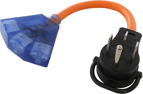 Vista 7 de AC WORKS RV/Range/Generator 14-50 Enchufe de 50 amperios a 6-20R 15/20Amp 250Volt Adaptador (A 6-20 Compacto)