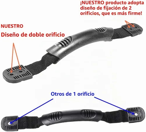 Vista 5 de Paquete de 4 manijas de repuesto negras con 16 tornillos