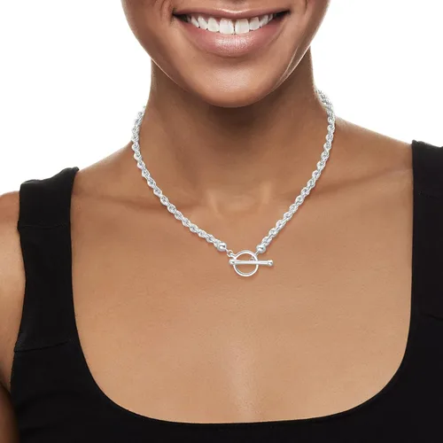 Vista 2 de Ross-Simons Collar de cadena de cuerda de plata de ley, Plata esterlina, no conocido