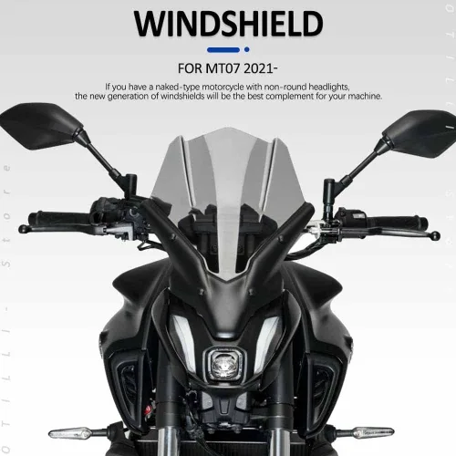 Vista 3 de GLoyer Motorcycle Windshield MT07 MT 07 mt07 Motorcycle Accessories Windscreen Windshield Deflector Protector Wind Screen Compatible with MT-07