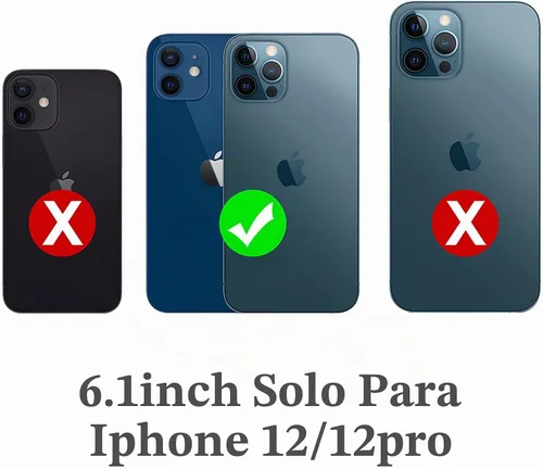 Vista 6 de Compatible con funda para iPhone 12/12 Pro [Parachoques a prueba de golpes] [Antiarañazos] [Antideslizante] Funda de protección resistente