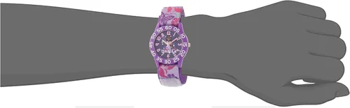 Vista 6 de Disney Reloj analógico de cuarzo para niños, Morado, Reloj de cuarzo