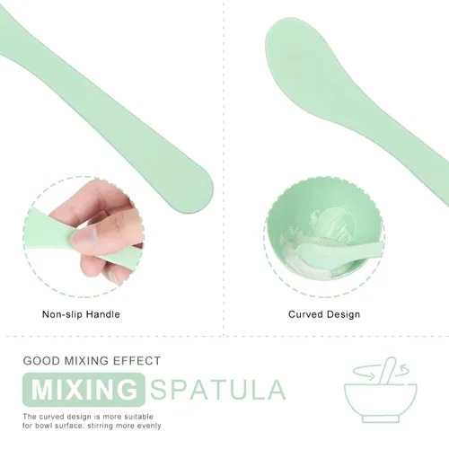 Vista 5 de Plazuria Juego de cuencos para mezclar mascarillas 5 en 1, kit de herramientas de mezcla de mascarillas con máscara facial, cuenco, espátula
