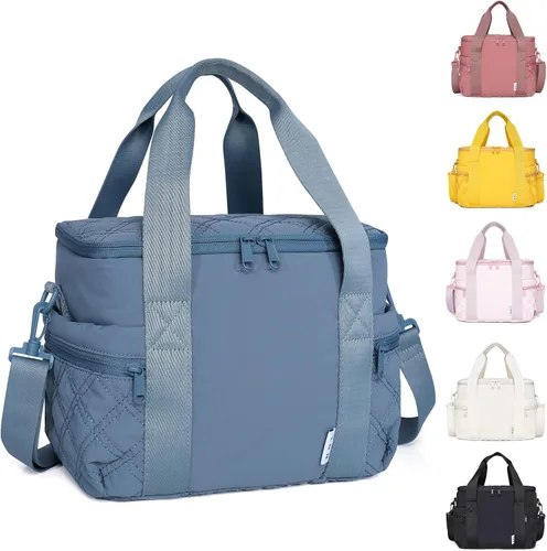 Vista 16 de NOL Natural Organic Lifestyle Bolsa Térmica de Almuerzo de Nylon para Mujeres Bonita Bolsa de Almuerzo Acolchada Grande A Prueba de Fugas Aislada
