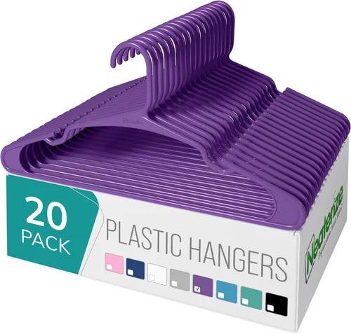 Vista 20 de NEATERIZE - Ganchos de ropa de plástico, 20 paquetes, Aqua - Perchas para colgar ropa