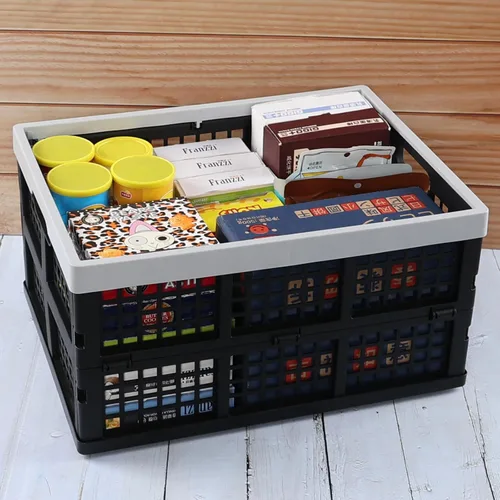 Vista 6 de Inhouse 3 paquetes de cajas plegables de leche de 34 cuartos de galón, caja de almacenamiento plegable de plástico