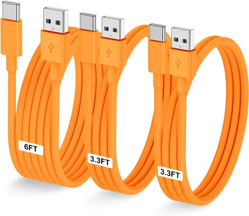 Vista 13 de LOFPYE Paquete de 3 cables USB A a USB C de color azul [3.3 pies+3.3 pies + 6 pies] USB A a USB C, cable Carplay para iPhone 16 15 Pro Plus Pro Max