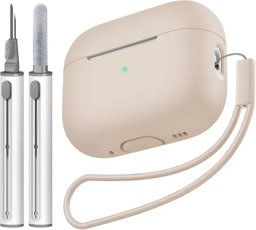 Vista 25 de Compatible con Airpods Pro 2 Case, Funda Protectora de Piel de Silicona Suave con Kit de Limpieza y Cordón Compatible para AirPod Pro de 2ª