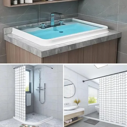 Vista 7 de Protector de agua plegable para ducha, protector contra salpicaduras de agua, barrera de agua para cabina de ducha, retenedor para separación húmeda