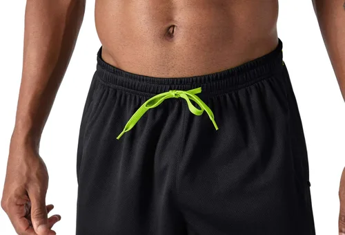 Vista 5 de EKLENTSON Pantalones de malla para hombre con cintura elástica y cordón