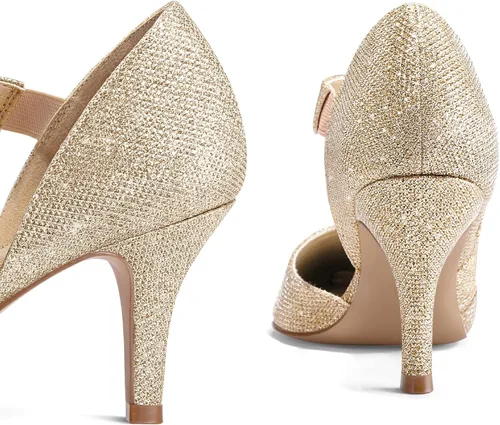 Vista 4 de mysoft Zapatos de tacón de aguja bajo con punta puntiaguda para mujer