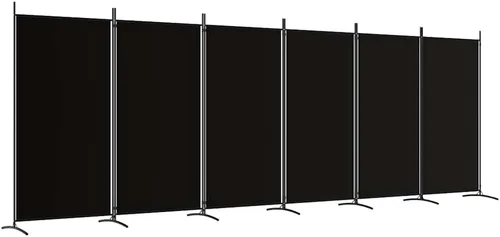 Vista 14 de vidaXL Divisor de habitación de 5 paneles de tela negra, versátil, duradero, plegable, de gran tamaño para uso doméstico u oficina