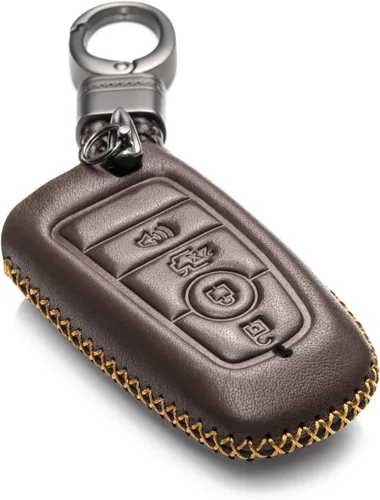Vista 6 de Vitodeco Funda protectora de cuero para llavero inteligente compatible con Ford (modelos 2018 - 2026), 4 botones, color negro