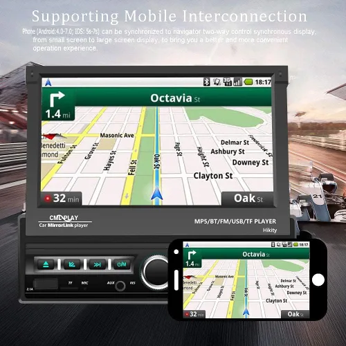 Vista 5 de Hikity Estéreo del coche de la pantalla táctil del solo DIN de 7 pulgadas