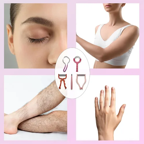 Vista 4 de Removedor de vello de primavera - Kit de depilación facial 5 en 1, depilación facial para mujeres, removedor de pelo de pinzas de resorte
