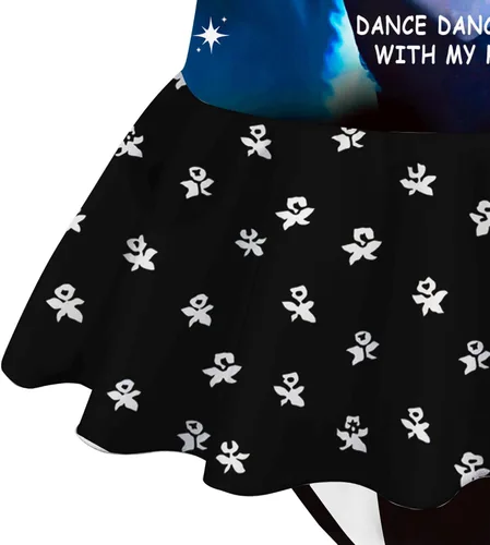 Vista 5 de Tik US Wednesday Addams - Vestido de traje de baño para niñas, traje de baño de princesa negro, disfraz gráfico, traje de baño, regalo de fiesta