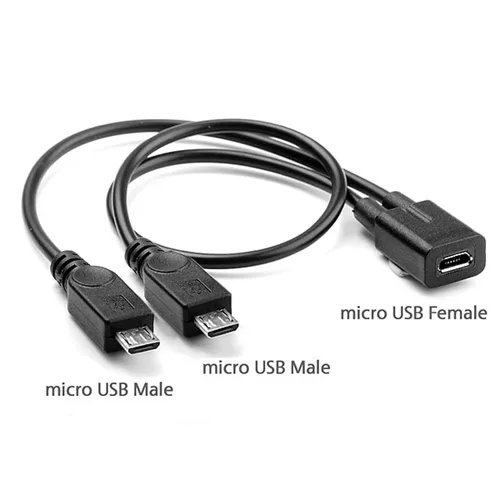 Vista 4 de chenyang Cable divisor micro USB 1 a 2 Y, cable de extensión de carga micro USB 1 a 2 soporta cargar dos dispositivos al mismo tiempo