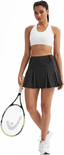 Vista 6 de Blaosn Faldas de tenis fluidas para mujer, para entrenamiento, atletismo, golf, faldas plisadas, con pantalones cortos, cintura alta, ropa linda