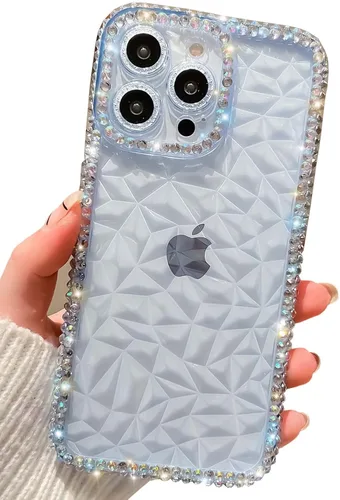 Vista 8 de Funda brillante compatible con iPhone 11 con diamantes brillantes, TPU flexible con purpurina, ajuste delgado, antideslizante, resistente a la Blanco