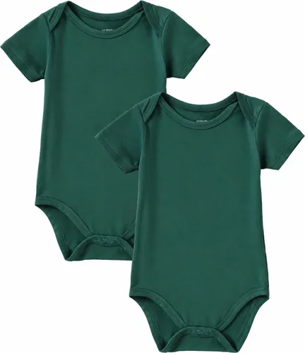 Vista 13 de DEFAHN Viscose from Bamboo Baby Bodysuits 2 Pack, Baby Onsies 0-24M Negro