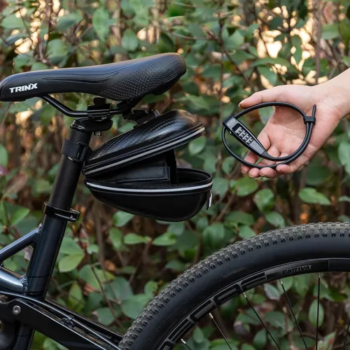 Vista 7 de CXWXC Cerradura de amarre con cremallera, 4 dígitos para casco de bicicleta, motocicleta, patineta, esquís, snowboard, cochecito y gabinete, ideal