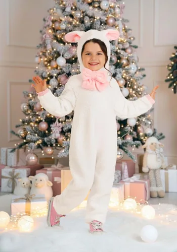 Vista 4 de Disfraz de Corderito para Niños Pequeños Multicolor